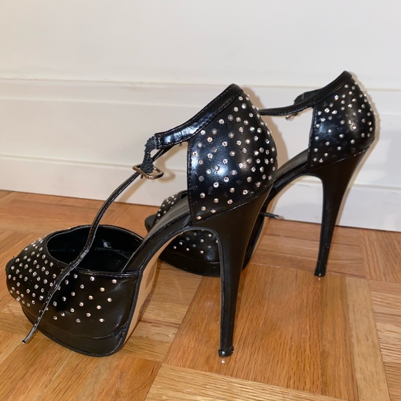Black rhinestone platform pump size 7 high heel - Picture 4 of 10